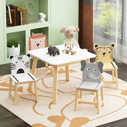 Solid Wood Children's Table And Chair 5-piece Set WEM Support (www.WEM.support)