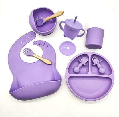 Conjunto de Talheres de Silicone para Alimentação de Bebês