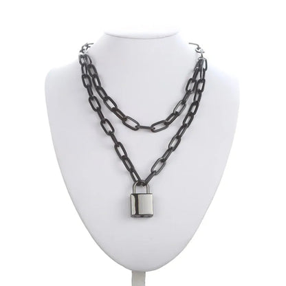 Double Layer Lock Chain Necklace WEM Support (www.WEM.support)