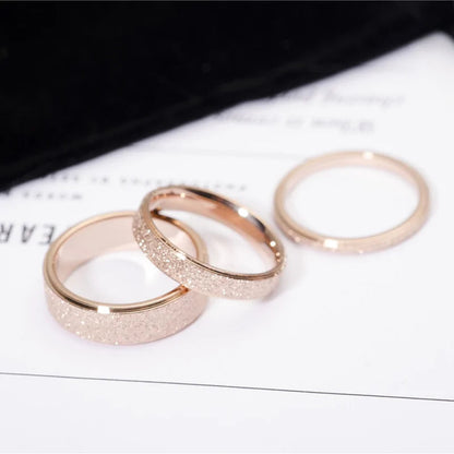 Rose Gold Color Frosted Finger Ring WEM Support (www.WEM.support)