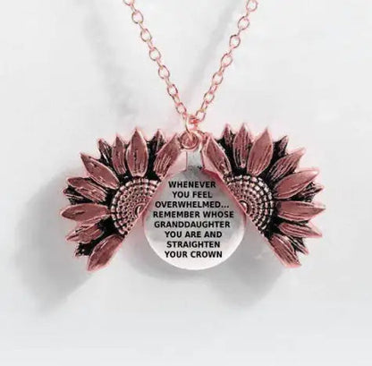 Sunflower Double-layer Lettering Necklace WEM Support (www.WEM.support)