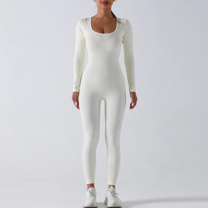 Seamless Yoga Jumpsuit Long Sleeve WEM Support (www.WEM.support)