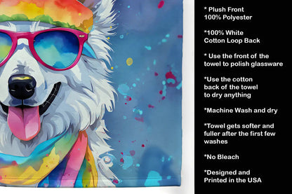 American Eskimo Hippie Dawg Kitchen Towel WEM Support (www.WEM.support)