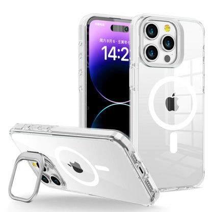 LUHOURI Magnetic for iPhone 13 Pro Max Case with Built-in Kickstand,Screen Protector Included,[Compatible with Magsafe],Slim Fit Shockproof Crystal Cover iPhone 13 Pro Max 6.7" Phone Case Clear Blue HejK.com