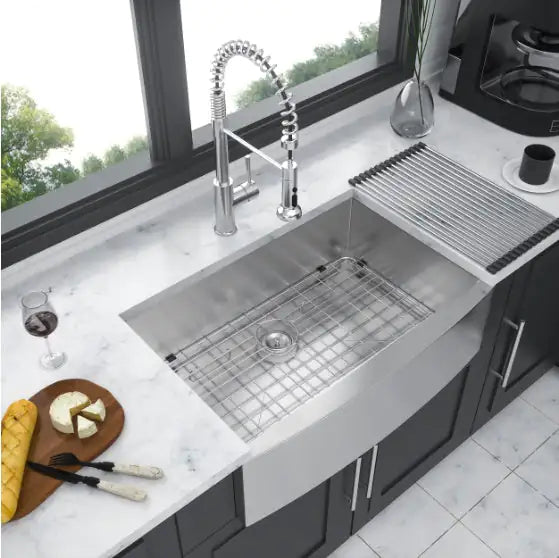 Stainless Steel Apron Front Farmhouse Kitchen Sink-Prohibited For Sale On Amazon WEM Support (www.WEM.support)