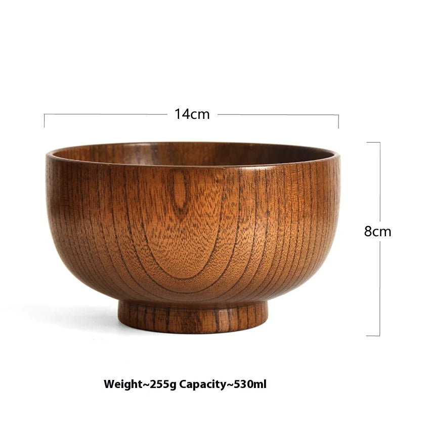 Solid Wood Soup & Noodle Bowl