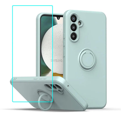 for Gabb Phone 4 Pro 5G Case with Screen Protector,for Bark Phone A15 Phone Case Ring Kickstand Slim Soft Silicone with Full Camera Protection Shockproof Cover for Gabb Phone 4 Pro 2024 Black