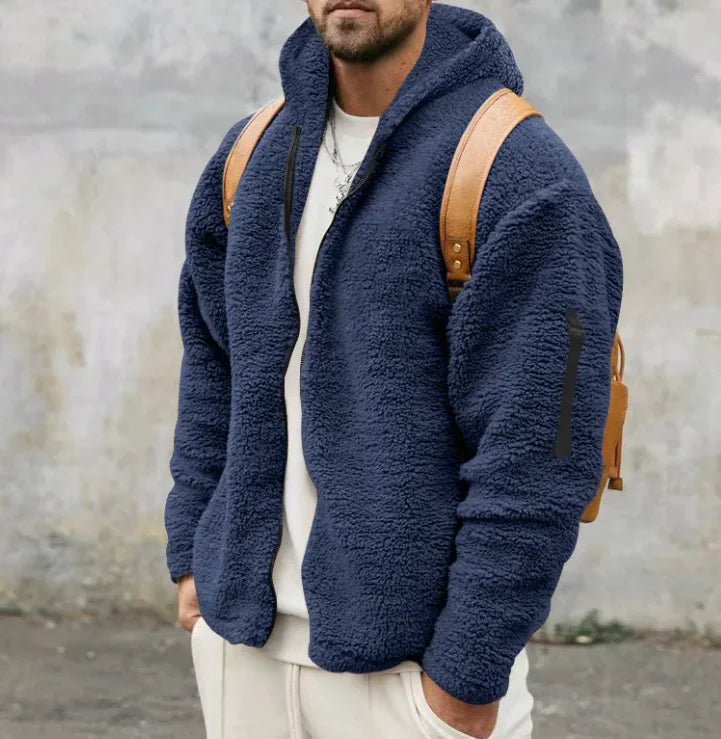 Men's Plush Hooded Jacket WEM Support (www.WEM.support)