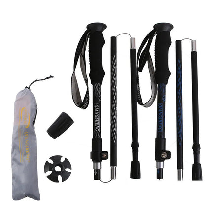 Outdoor Folding Five-section Straight Trekking Pole Trekking Pole WEM Support (www.WEM.support)
