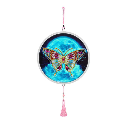 Butterfly Diamond Painting Pendant with Tassel Design
