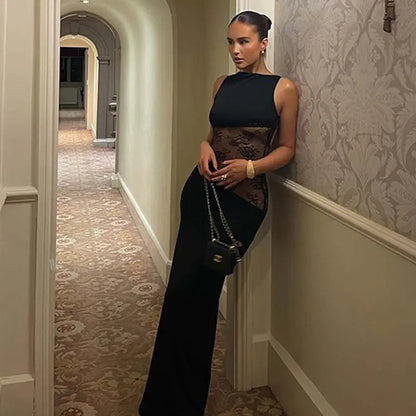 Elegant Hollow Lace Evening Gown HejK.com Marketplace LLC