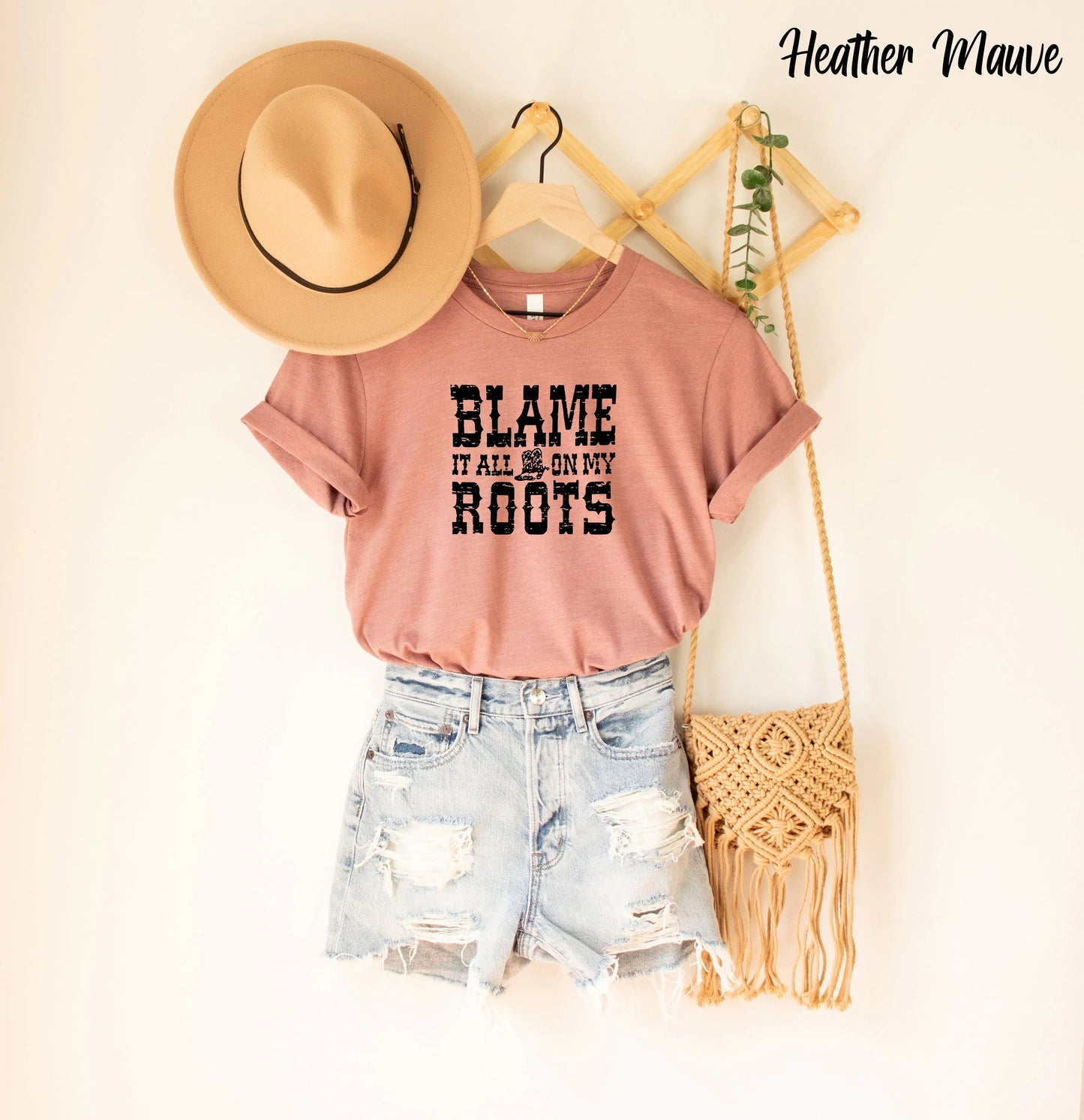 Camiseta Blame it All on My Roots, Camiseta Country, Camiseta de Música WEM Support (www.WEM.support)