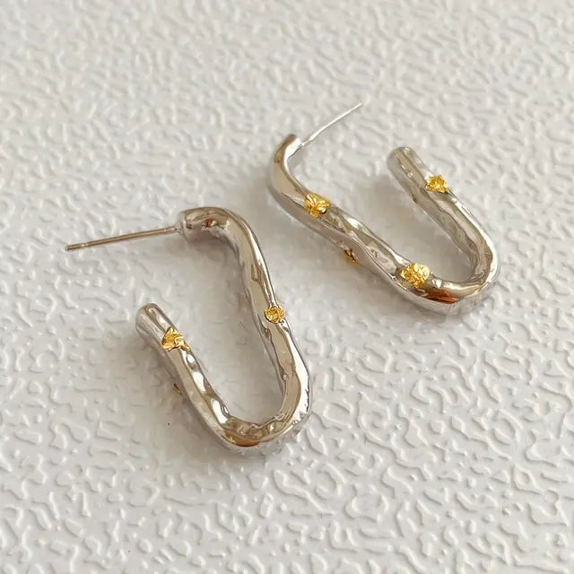 Geometric U-Shaped Stud Earrings WEM Support (www.WEM.support)