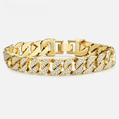 Miami Gold Curb Cuban Bracelet WEM Support (www.WEM.support)