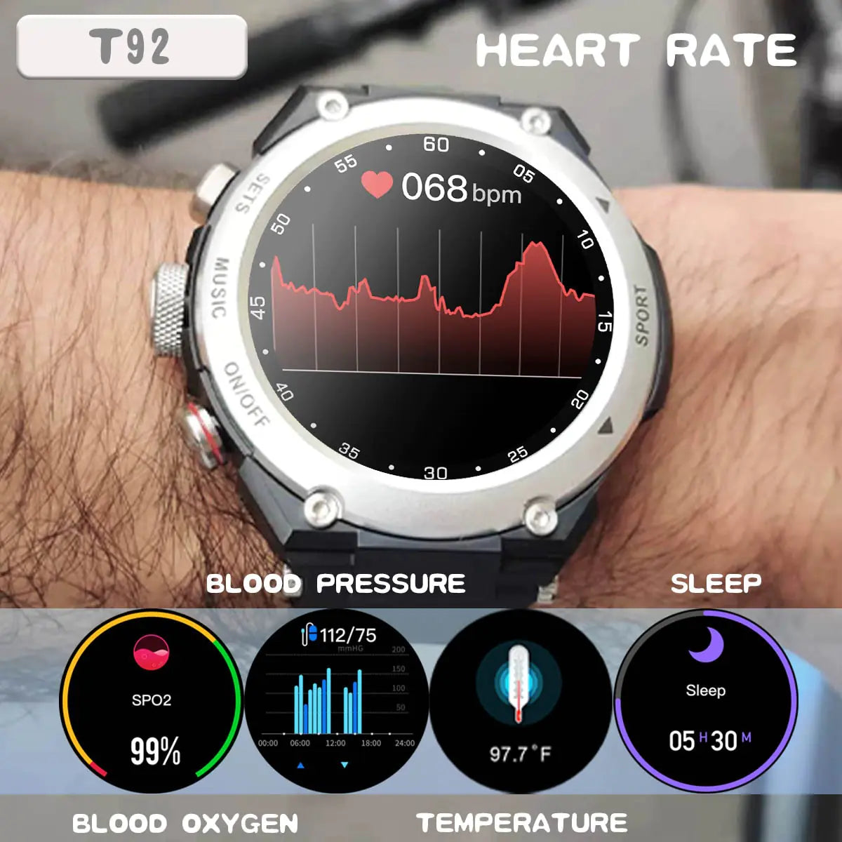 Smart Watch with Earbuds WEM Support (www.WEM.support)