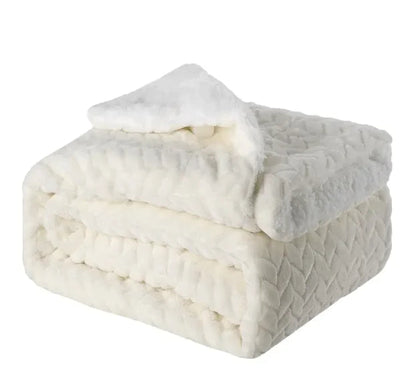 Thickened Flannel & Lamb Wool Double-Sided Blanket WEM Support (www.WEM.support)