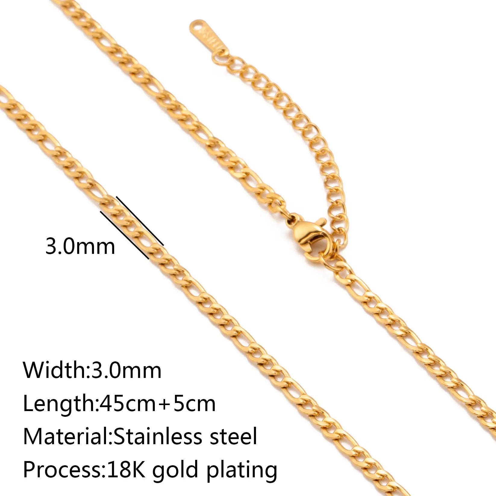 Stainless Steel Vacuum Vapor Plating 18K Gold Color Protection Lip Chain Accessories WEM Support (www.WEM.support)