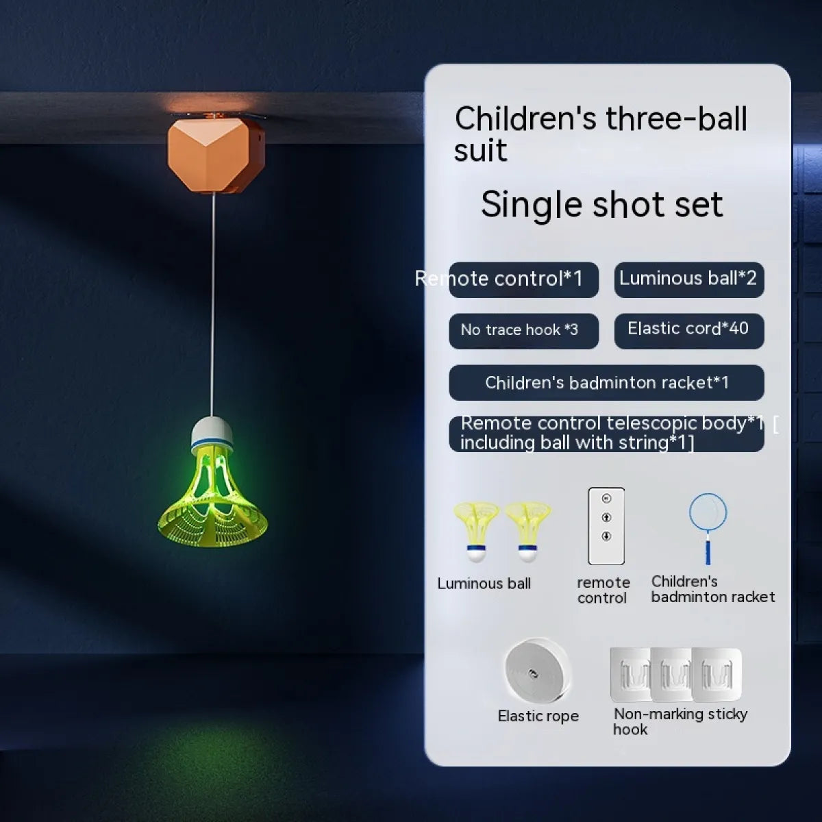 Badminton Racket Single Trainer with Automatic Rebound Swing WEM Support (www.WEM.support)