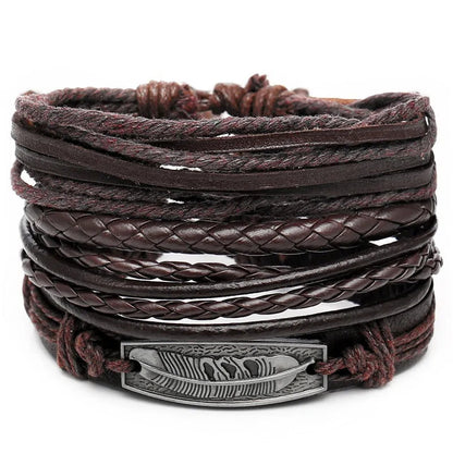 Multilayer Leather Bracelet WEM Support (www.WEM.support)