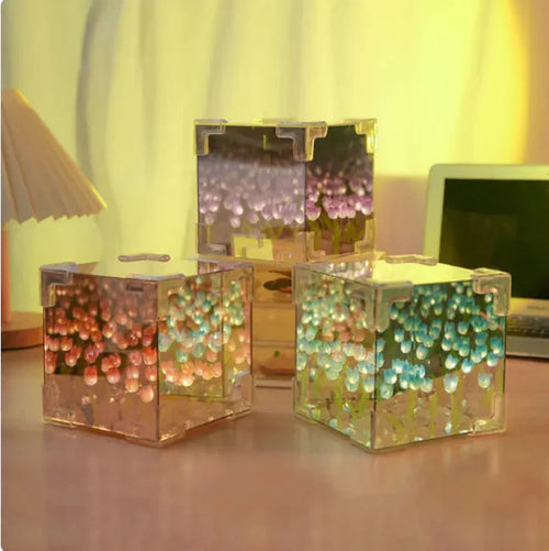 Bloom Cube 3D Tulip Night Light WEM Support (www.WEM.support)