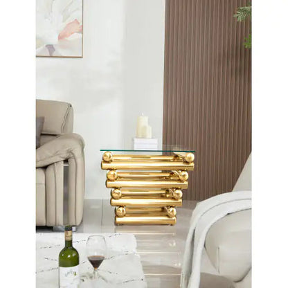 Square Modern Stainless Steel End Table WEM Support (www.WEM.support)