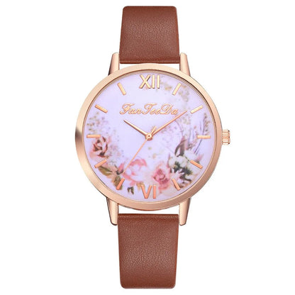 Tan Strap Floral Bee Watch WEM Support (www.WEM.support)