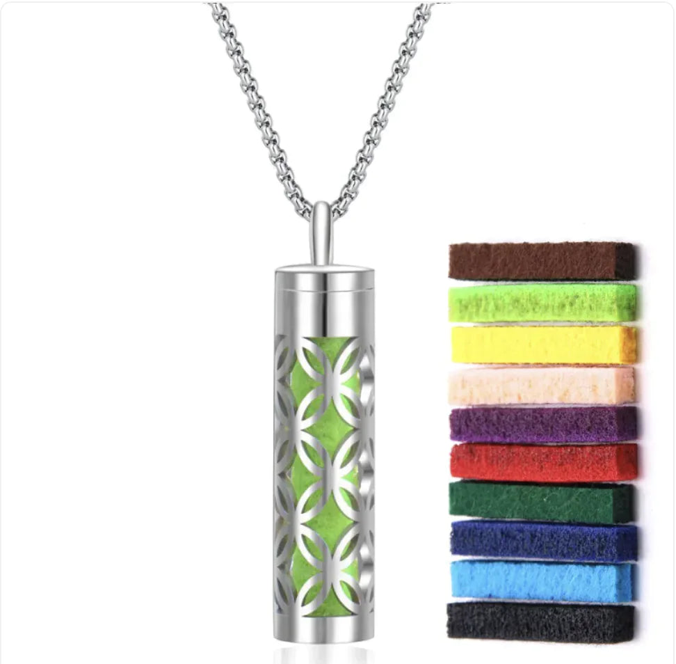 316L Stainless Steel Perfume Oil Diffuser Necklace WEM Support (www.WEM.support)