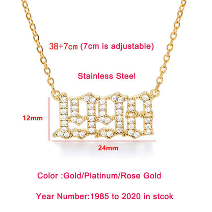 Birth Year Number Necklace WEM Support (www.WEM.support)
