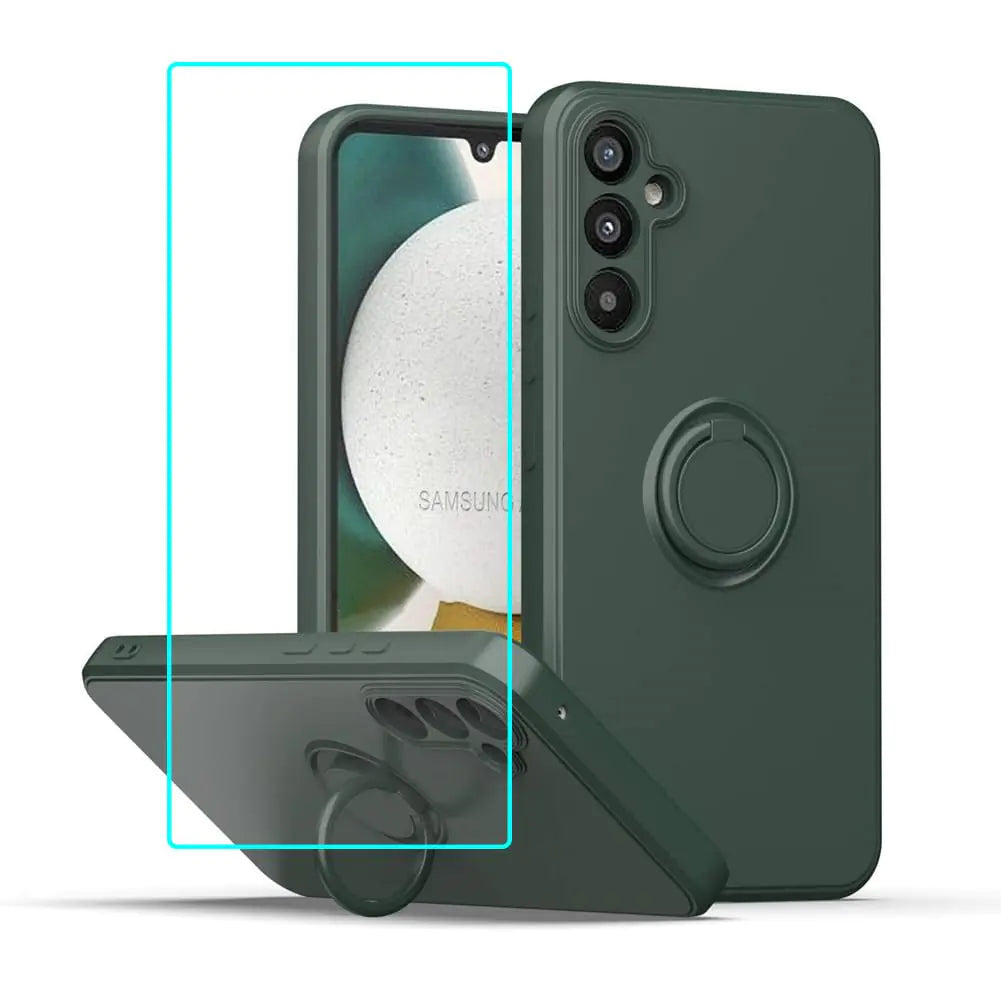 for Gabb Phone 4 Pro 5G Case with Screen Protector,for Bark Phone A15 Phone Case Ring Kickstand Slim Soft Silicone with Full Camera Protection Shockproof Cover for Gabb Phone 4 Pro 2024 Black