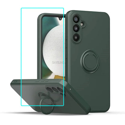 for Gabb Phone 4 Pro 5G Case with Screen Protector,for Bark Phone A15 Phone Case Ring Kickstand Slim Soft Silicone with Full Camera Protection Shockproof Cover for Gabb Phone 4 Pro 2024 Black