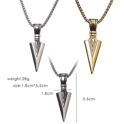 Arrow Head Pendant Long Chain Necklaces WEM Support (www.WEM.support)
