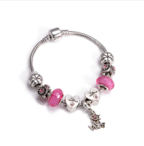 Crystal Rose Flower Heart-Shaped Bead & Tassel Pendant WEM Support (www.WEM.support)