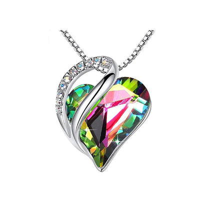 CrystalHeart Heart-Shaped Pendant Necklace WEM Support (www.WEM.support)