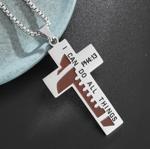 Athlete's Steel Cross Baseball Pendant HejK.com Marketplace LLC