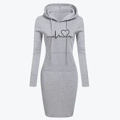 Autumn Winter Women's Long-Sleeved Hoodie Dress
