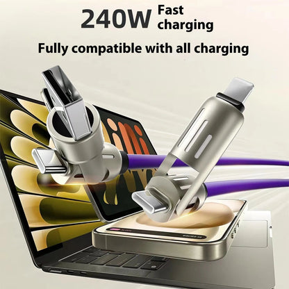 Car Multifunction 240W Four-in-one Data Cable WEM Support (www.WEM.support)