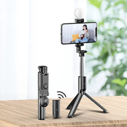 Mobile Phone Selfie Stick With Light WEM Support (www.WEM.support)