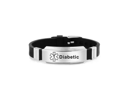 Silicone Medical Alert ID Bracelet WEM Support (www.WEM.support)