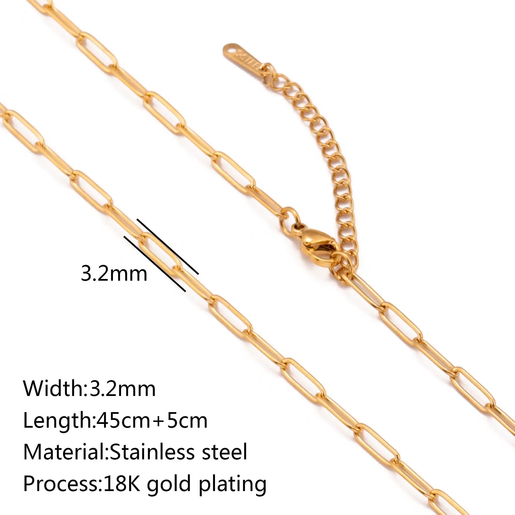 Stainless Steel Vacuum Vapor Plating 18K Gold Color Protection Lip Chain Accessories WEM Support (www.WEM.support)