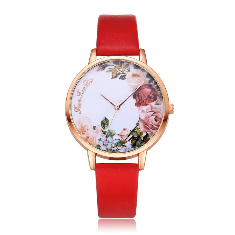 Flower Pattern Thin Strap Watch HejK.com