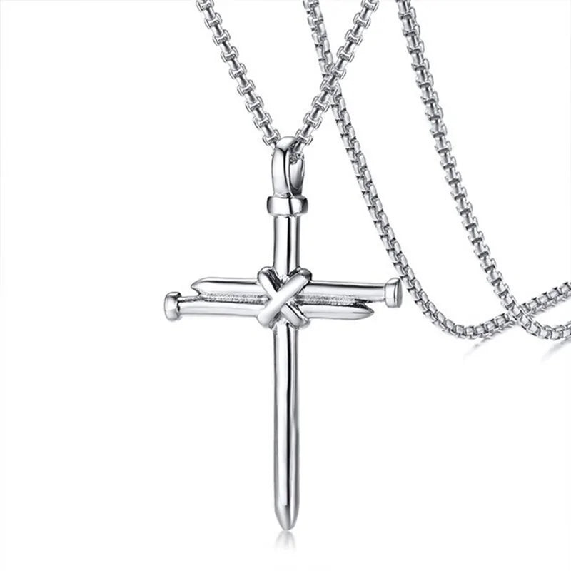 Metal Punk Cross Pendant Necklace WEM Support (www.WEM.support)