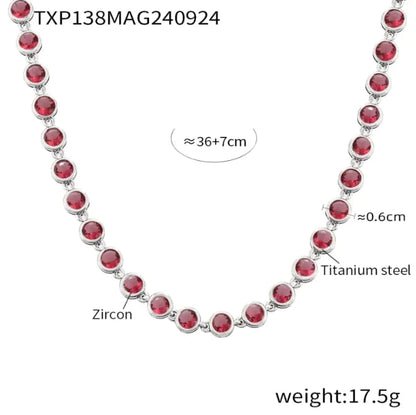 Titanium Steel Zircon Color Mix Bracelet & Necklace Set WEM Support (www.WEM.support)