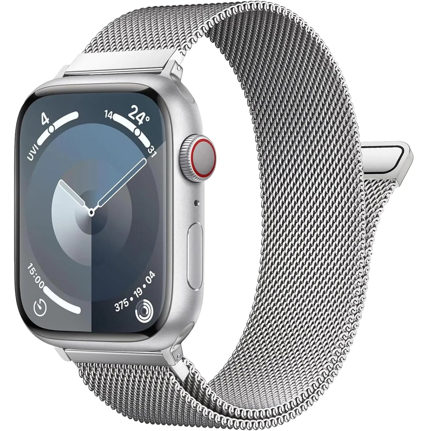 Patented Milanese Loop Compatible with Apple Watch Band 46mm 44mm 45mm 49mm 38mm 40mm 41mm 42mm for Women Men, Magnetic Stainless Steel Clasp for iWatch Bands Series SE 10 9 8 7 6 5 4 3 Ultra 2 1 HejK.com