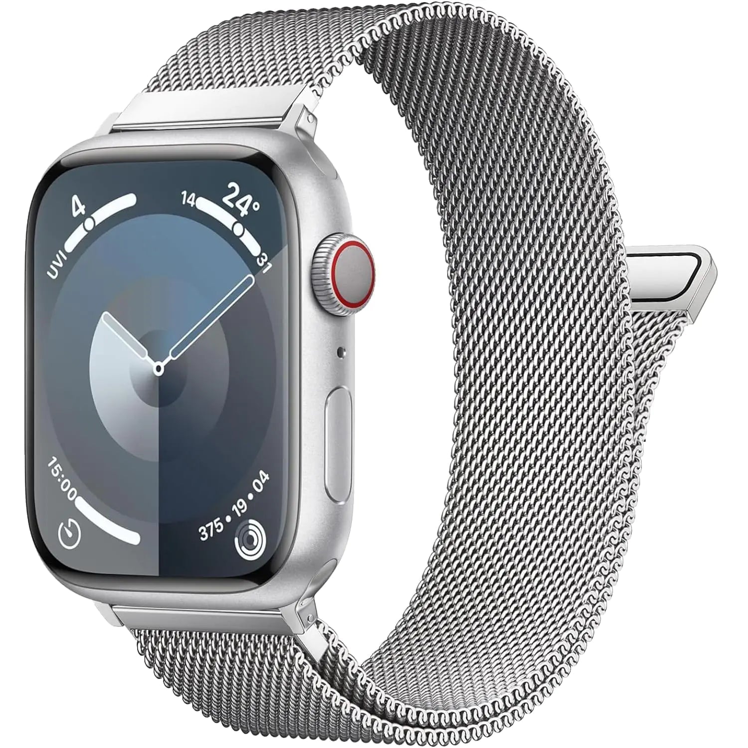 Patented Milanese Loop Compatible with Apple Watch Band 46mm 44mm 45mm 49mm 38mm 40mm 41mm 42mm for Women Men, Magnetic Stainless Steel Clasp for iWatch Bands Series SE 10 9 8 7 6 5 4 3 Ultra 2 1 HejK.com
