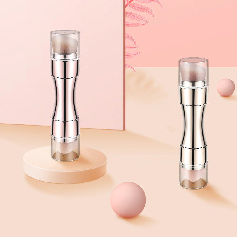 Retractable Metallic Four-in-one Multifunctional Makeup Brush WEM Support (www.WEM.support)