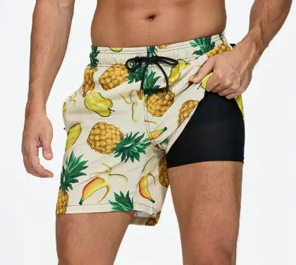 Men's Quick-Dry Double-Layer Beach Swim Trunks HejK.com