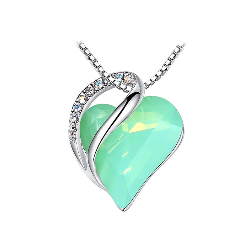 CrystalHeart Heart-Shaped Pendant Necklace WEM Support (www.WEM.support)