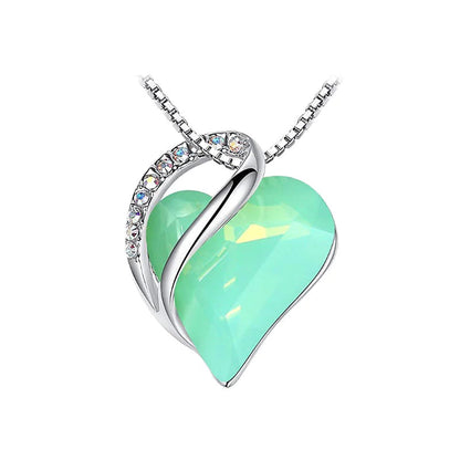 CrystalHeart Heart-Shaped Pendant Necklace WEM Support (www.WEM.support)