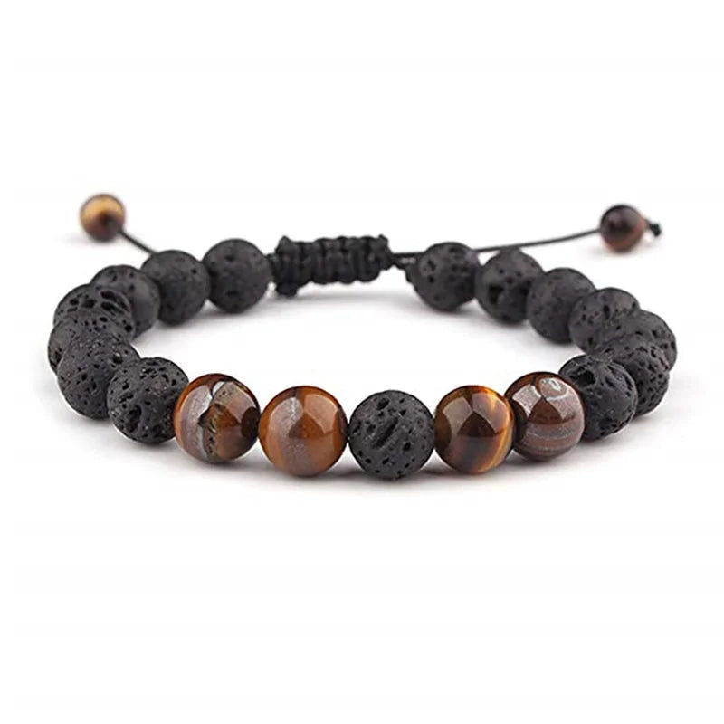 Adjustable Lava Rock Stone Bracelet WEM Support (www.WEM.support)