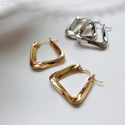 Geometric Hollow Triangle Earrings WEM Support (www.WEM.support)